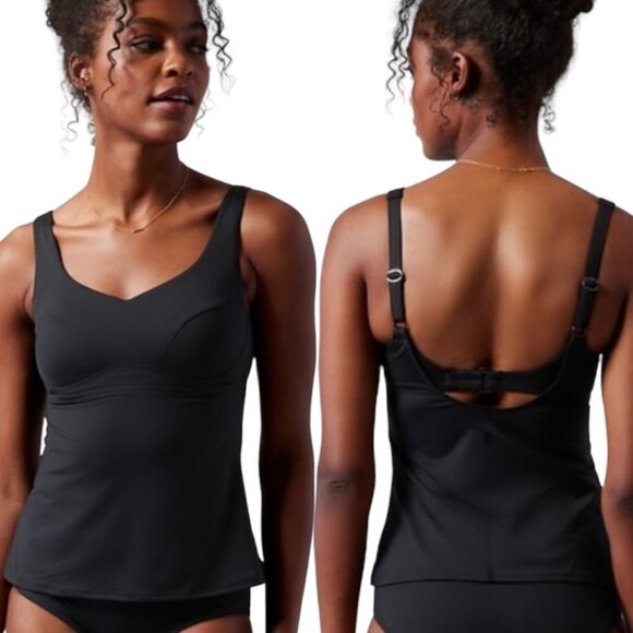 NWT Athleta Bondi Bra Cup Tankini Black Size 34B/C - Picture 1 of 8